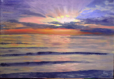 Pintura titulada "Fantastic sunset1" por Olga Yashchenko, Obra de arte original, Oleo