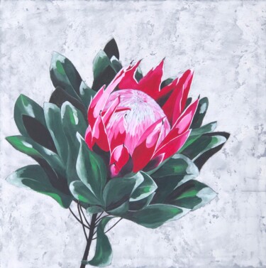 Peinture intitulée "protea flower" par Olga Zaitseva, Œuvre d'art originale, Acrylique