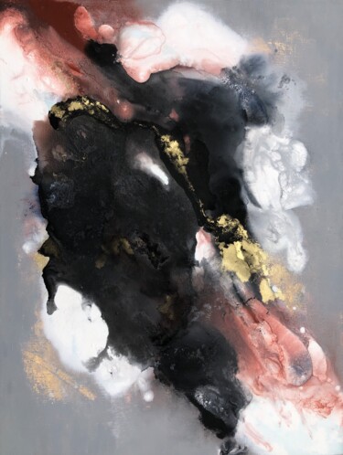 Painting titled "the black heart" by Olga Zaitseva, Original Artwork, Acrylic