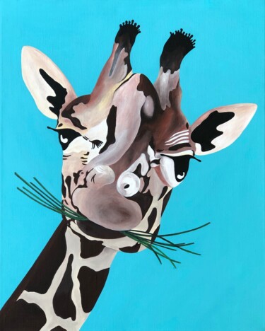 Pittura intitolato "giraffe" da Olga Zaitseva, Opera d'arte originale, Acrilico