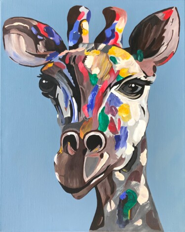 Painting titled "giraffe/2" by Olga Zaitseva, Original Artwork, Acrylic