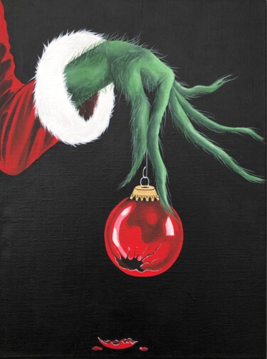 Painting titled "Grinch" by Olga Zaitseva, Original Artwork, Acrylic