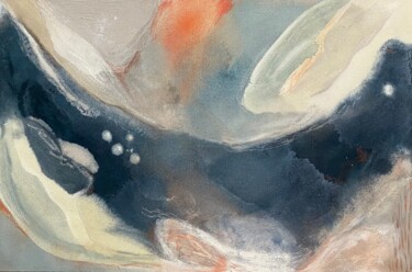 「BLUE WHALE」というタイトルの絵画 Olga Zhulimovaによって, オリジナルのアートワーク, アクリル ウッドストレッチャーフレームにマウント