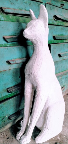 Sculpture intitulée "Бастет" par Leon Arbatskii, Œuvre d'art originale, Papier mâché