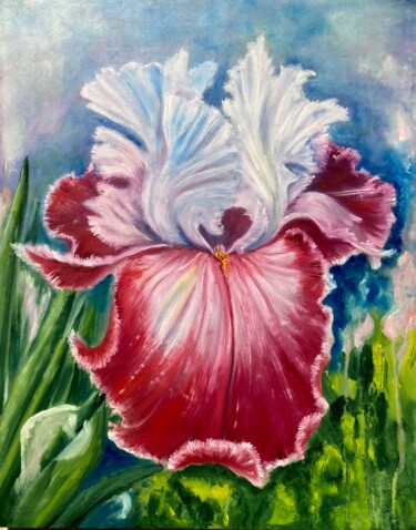 Painting titled "Iris" by Olga Bunevich, Original Artwork, Oil