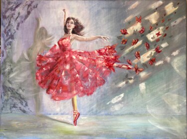 Картина под названием "Бабочка душа" - Ольга Буневич, Подлинное произведение искусства, Масло