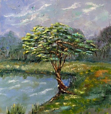 Картина под названием "Дерево жизни" - Ольга Буневич, Подлинное произведение искусства, Масло
