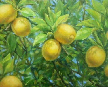 Картина под названием "Лимоны." - Ольга Бузмакова, Подлинное произведение искусства, Масло Установлен на artwork_cat.