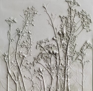 Картина под названием "Растения" - Ольга Бузмакова, Подлинное произведение искусства, Гипс Установлен на Деревянная рама для…