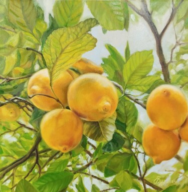 Peinture intitulée "Лимон" par Olga Buzmakova, Œuvre d'art originale, Huile Monté sur Châssis en bois