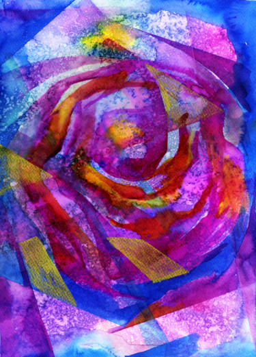 Painting titled "Abstract rose" by Olga Dospekhova, Original Artwork, Watercolor