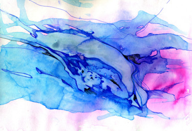 Рисунок под названием "Blue" - Olga Dospekhova, Подлинное произведение искусства, Акварель