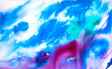 Pittura intitolato "Blue Sky" da Olga Dospekhova, Opera d'arte originale, Acquarello