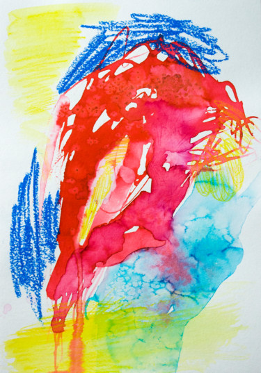 Dessin intitulée "Rouge" par Olga Dospekhova, Œuvre d'art originale, Crayon