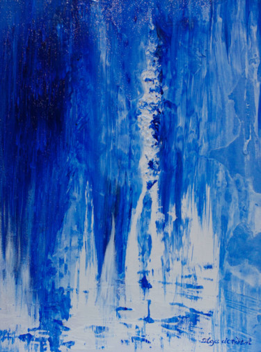 Peinture intitulée "Abstract Blue Paint…" par Olga De Weck, Œuvre d'art originale, Acrylique