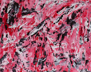 Картина под названием "Abstract Pink Paint…" - Olga De Weck, Подлинное произведение искусства, Акрил