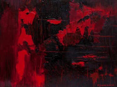 Pittura intitolato "Abstract Red Painti…" da Olga De Weck, Opera d'arte originale, Acrilico