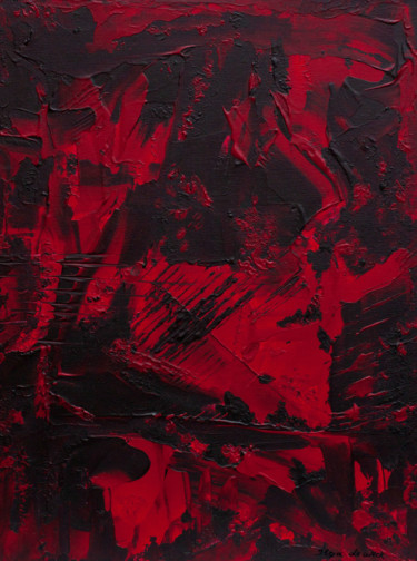 Peinture intitulée "Small Abstract Red…" par Olga De Weck, Œuvre d'art originale, Acrylique