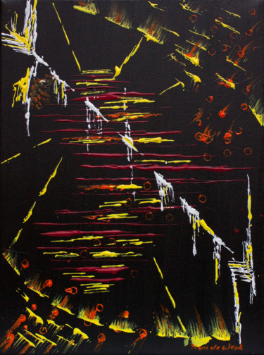 Malerei mit dem Titel "Abstract Black Pain…" von Olga De Weck, Original-Kunstwerk, Acryl