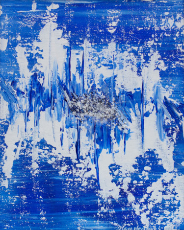 「Abstract Blue Paint…」というタイトルの絵画 Olga De Weckによって, オリジナルのアートワーク, アクリル