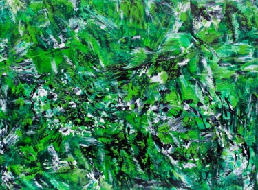 Painting titled "Abstract Green Pain…" by Olga De Weck, Original Artwork, Acrylic