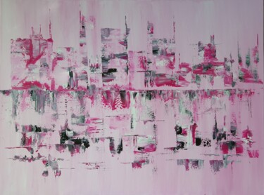 Peinture intitulée "Large Abstract Pink…" par Olga De Weck, Œuvre d'art originale, Acrylique