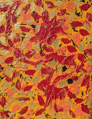 Pittura intitolato "Abstract Orange Pai…" da Olga De Weck, Opera d'arte originale, Acrilico
