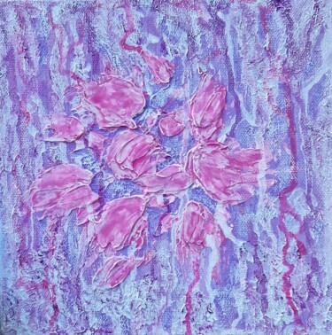 Malerei mit dem Titel "Small Pink Abstract…" von Olga De Weck, Original-Kunstwerk, Acryl