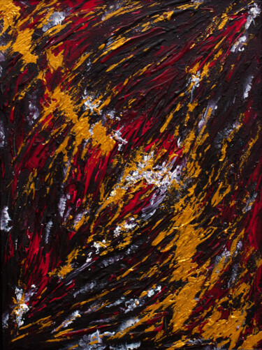 Картина под названием "Abstract Black Pain…" - Olga De Weck, Подлинное произведение искусства, Акрил