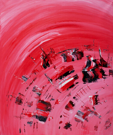 Painting titled "Pink abstract paint…" by Olga De Weck, Original Artwork, Acrylic