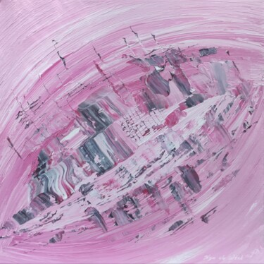 Painting titled "Abstract Pink Paint…" by Olga De Weck, Original Artwork, Acrylic