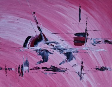Painting titled "Tiny Abstract Pink…" by Olga De Weck, Original Artwork, Acrylic