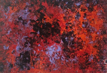 Malarstwo zatytułowany „Small Abstract Red…” autorstwa Olga De Weck, Oryginalna praca, Akryl