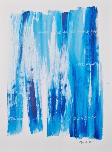 Malerei mit dem Titel "Absract Blue Canvas…" von Olga De Weck, Original-Kunstwerk, Acryl