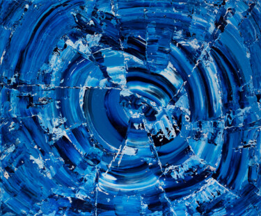 Painting titled "Abstract Blue Paint…" by Olga De Weck, Original Artwork, Acrylic