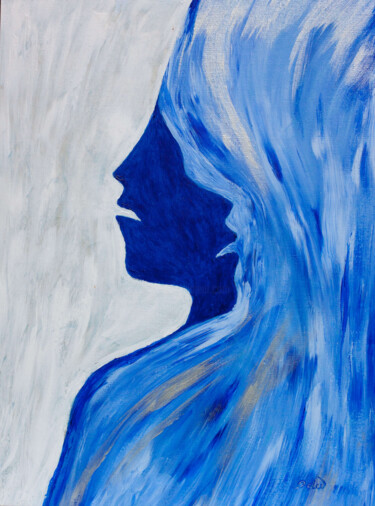 Pintura intitulada "Minimalist Blue Pai…" por Olga De Weck, Obras de arte originais, Acrílico