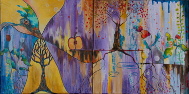 Pintura titulada "Dreams of my garden" por Olga Rybakova, Obra de arte original, Acrílico Montado en Bastidor de camilla de…