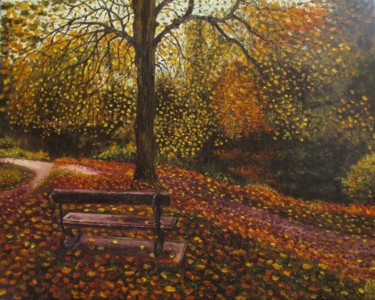 Painting titled "Beauty of autumn" by Olga Knezevic, Original Artwork, Oil