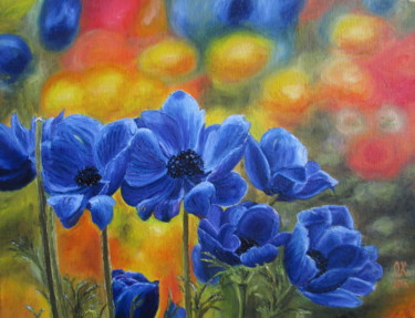 Painting titled "Spring colors" by Olga Knezevic, Original Artwork, Oil