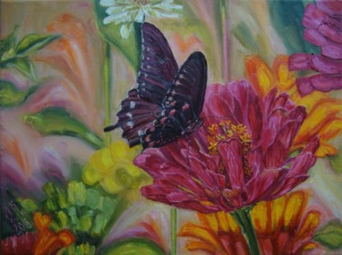 Painting titled "Vibrant spring" by Olga Knezevic, Original Artwork, Oil