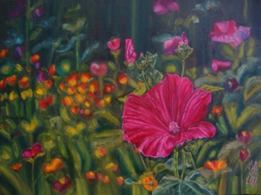 Painting titled "Colorful spring" by Olga Knezevic, Original Artwork, Oil
