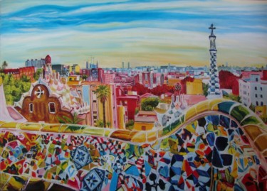 Peinture intitulée "Barcelona 1" par Olga Knezevic, Œuvre d'art originale, Huile