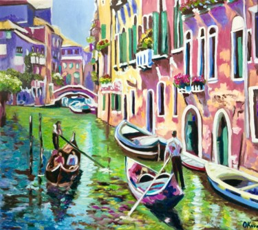 Painting titled "Venice. Summer morn…" by Olga Koval, Original Artwork, Oil
