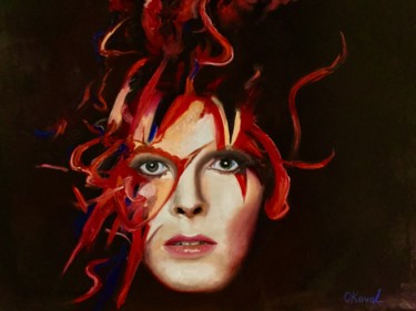 Painting titled "David Bowie. Ziggy…" by Olga Koval, Original Artwork, Acrylic