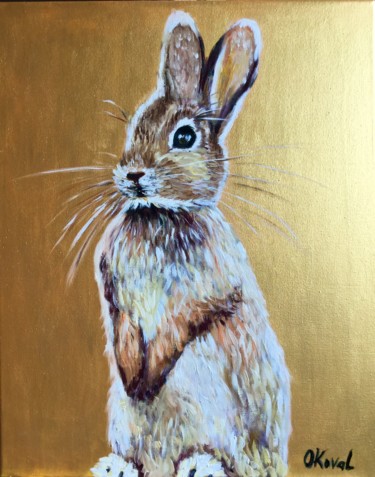Peinture intitulée "Bunny . Take me hom…" par Olga Koval, Œuvre d'art originale, Acrylique