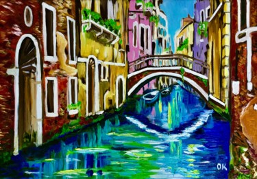 Peinture intitulée "Venice. View f brid…" par Olga Koval, Œuvre d'art originale, Huile