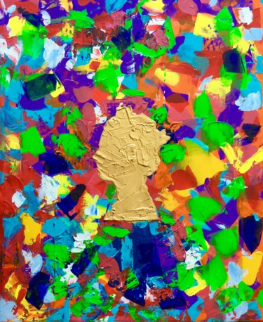 Painting titled "Gold Queen on the m…" by Olga Koval, Original Artwork, Acrylic