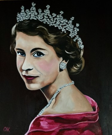 Pintura intitulada "Queen Elisabeth" por Olga Koval, Obras de arte originais, Acrílico