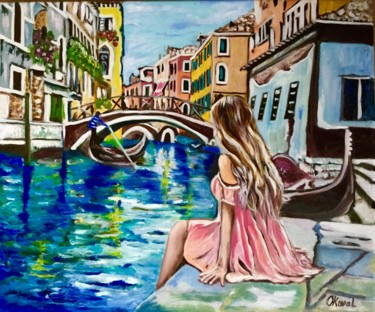 Painting titled "Venice. Venecian ca…" by Olga Koval, Original Artwork, Oil