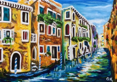 Painting titled "Venice. Water refle…" by Olga Koval, Original Artwork, Oil
